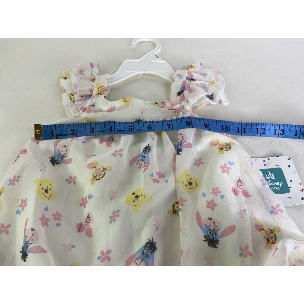 Disney Winnie The Pooh Chiffon Bubble Romper One Piece Baby Girls 6-9 Months - Picture 4 of 5